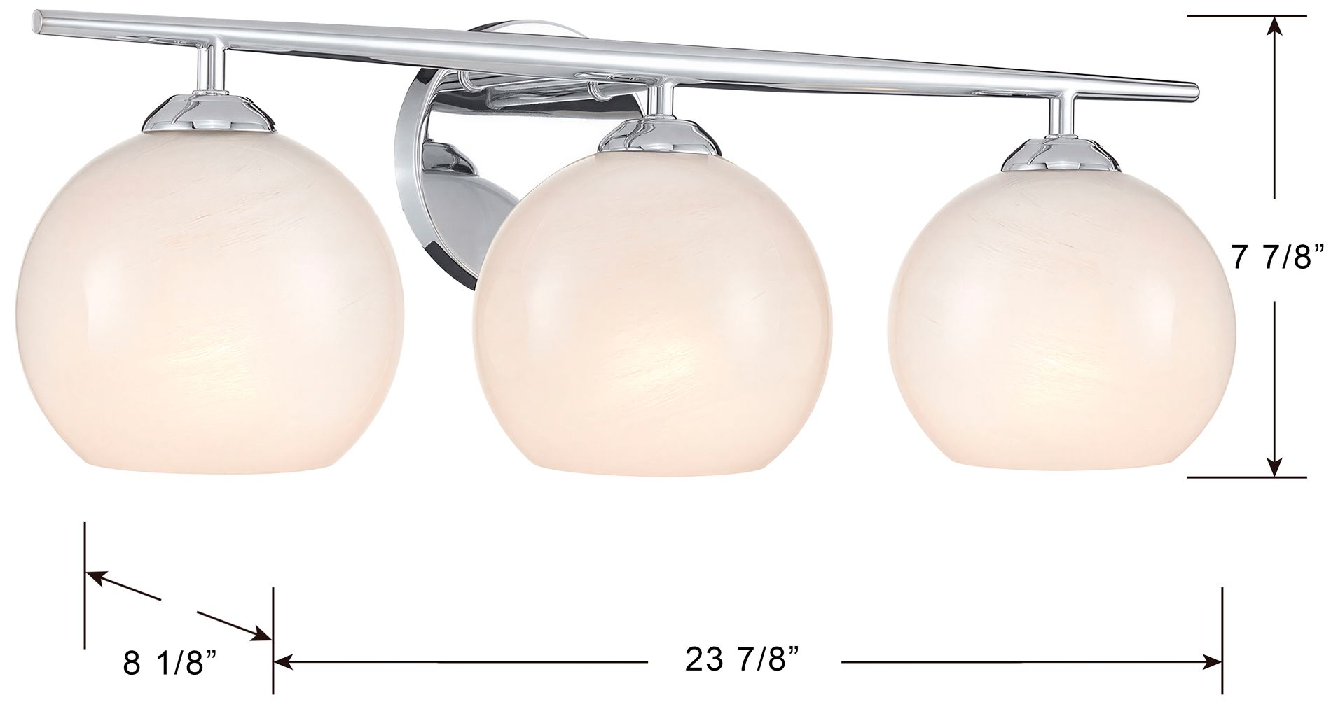 Millennium Lighting Kimorra 3-Light Vanity - Chrome with White Cloud Glass