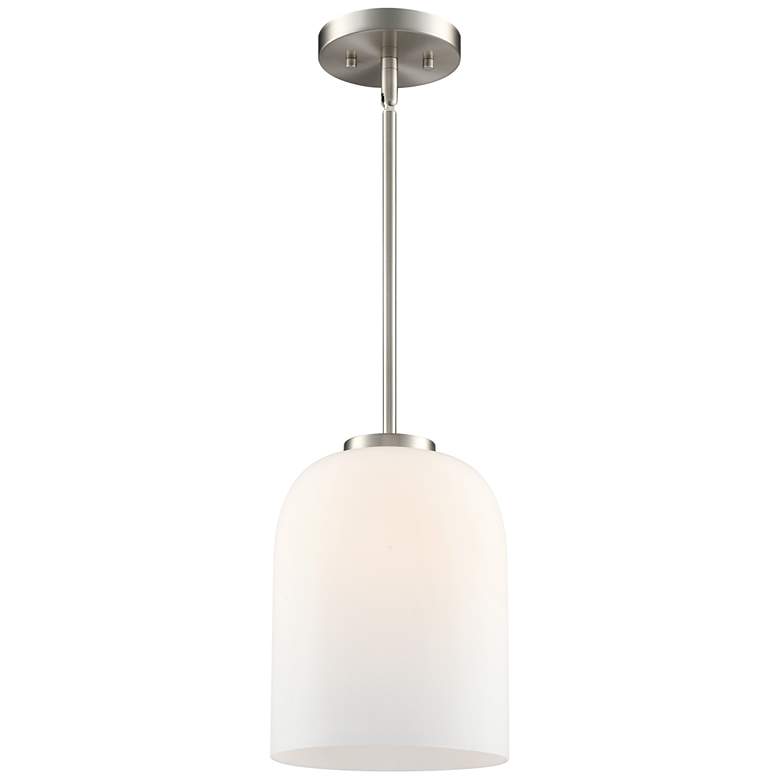 Image 1 Millennium Lighting Laphia 8" Wide 1-Light Pendant in Brushed Nickel