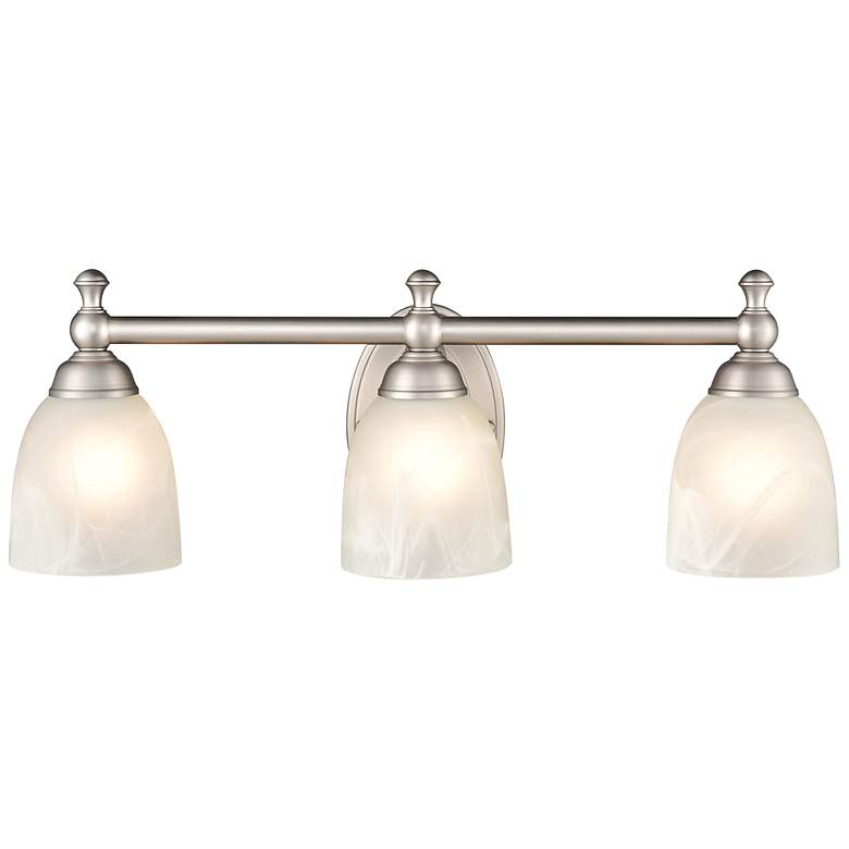 Image 1 Millennium Lighting Lassa 21 1/2" Wide Satin Nickel 3-Light Bath Light