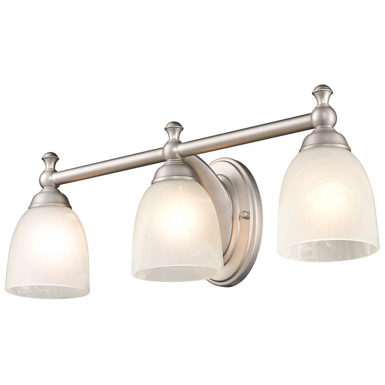 Image 4 Millennium Lighting Lassa 21 1/2" Wide Satin Nickel 3-Light Bath Light more views