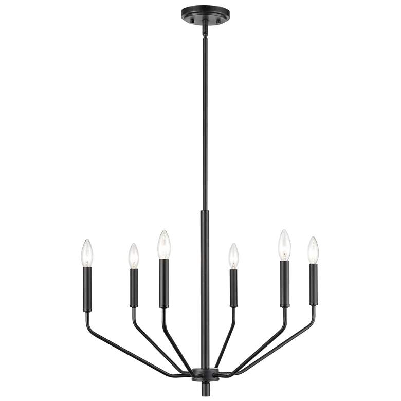 Image 1 Millennium Lighting Laurell 6 Light Chandelier Fixture in Matte Black
