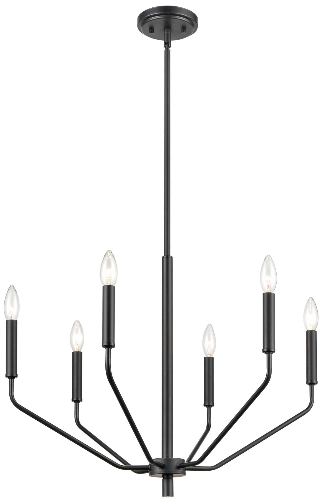Image 2 Millennium Lighting Laurell 6 Light Chandelier Fixture in Matte Black more views
