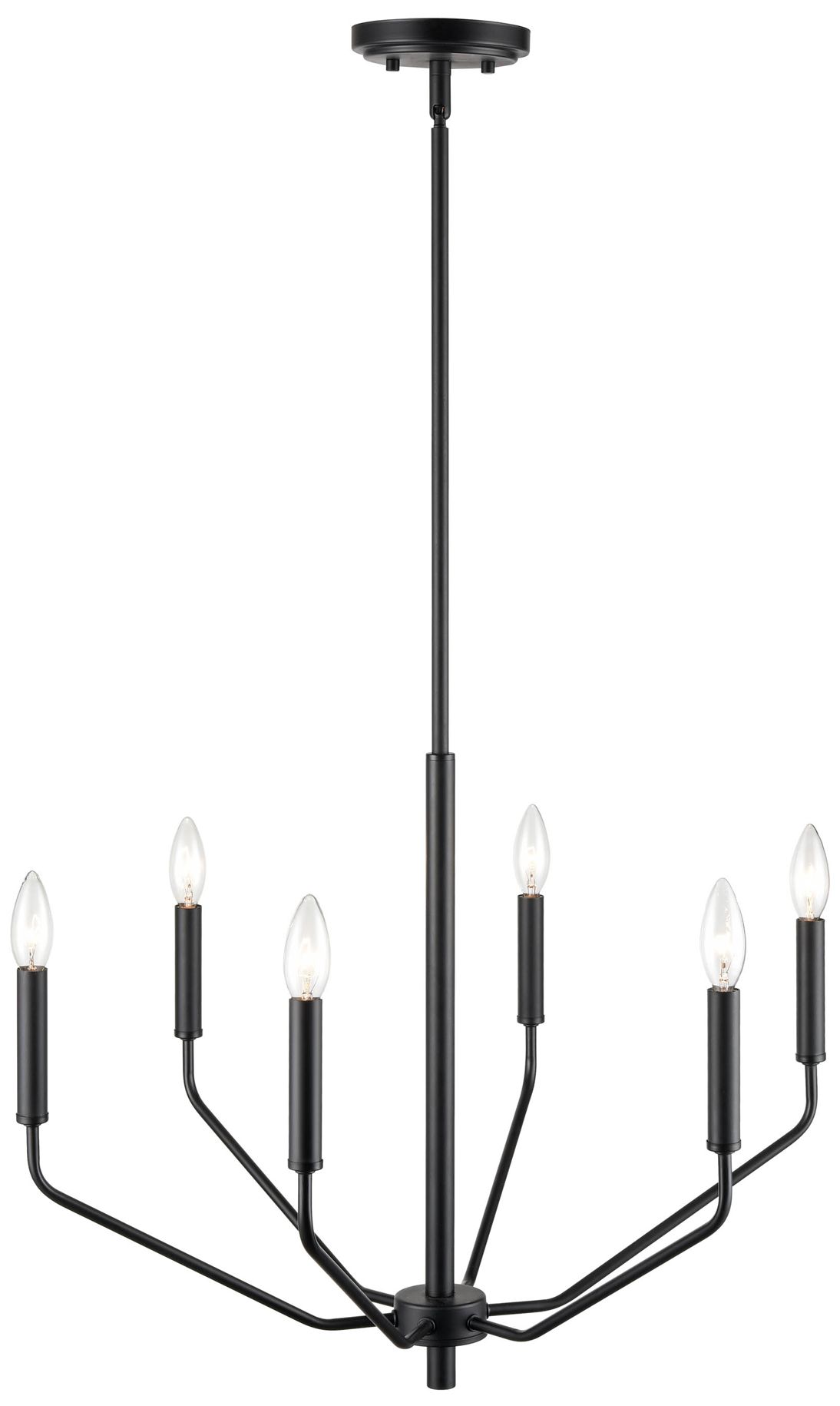 Image 3 Millennium Lighting Laurell 6 Light Chandelier Fixture in Matte Black more views
