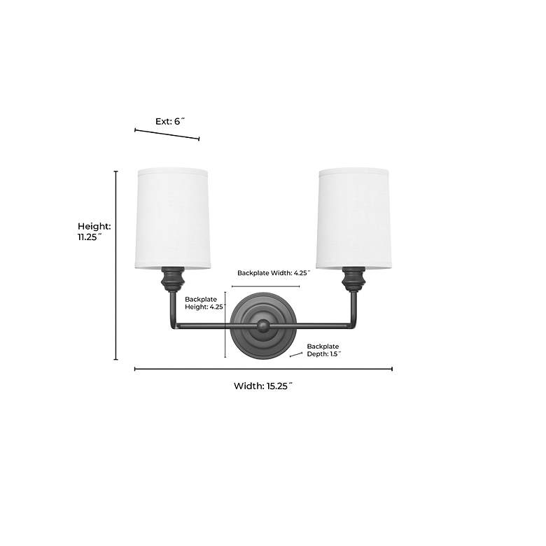Image 6 Millennium Lighting Leena 2-Light Vanity Light in Polished Nickel more views