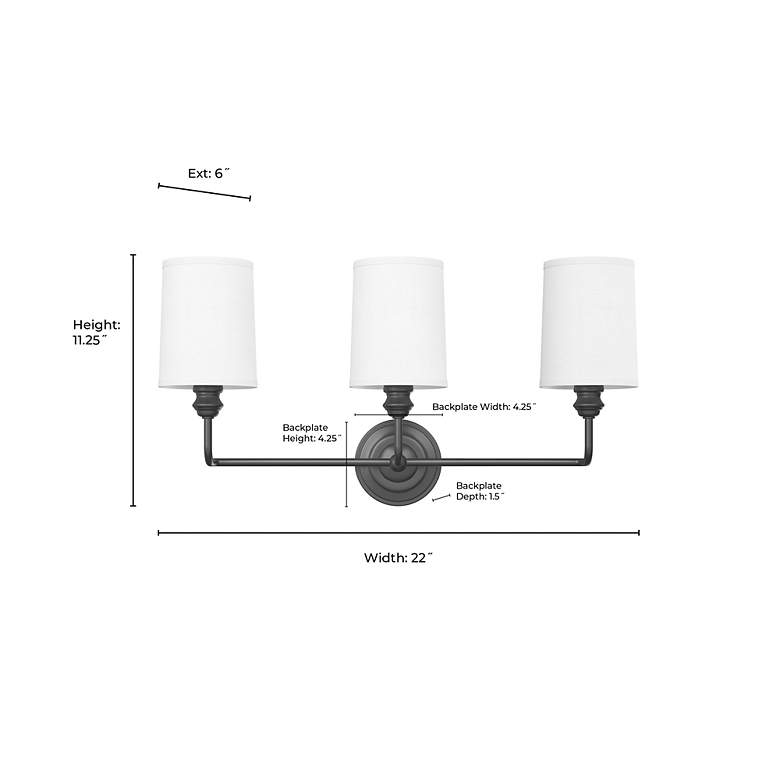 Image 6 Millennium Lighting Leena 3-Light Vanity Light in Vintage Brass more views