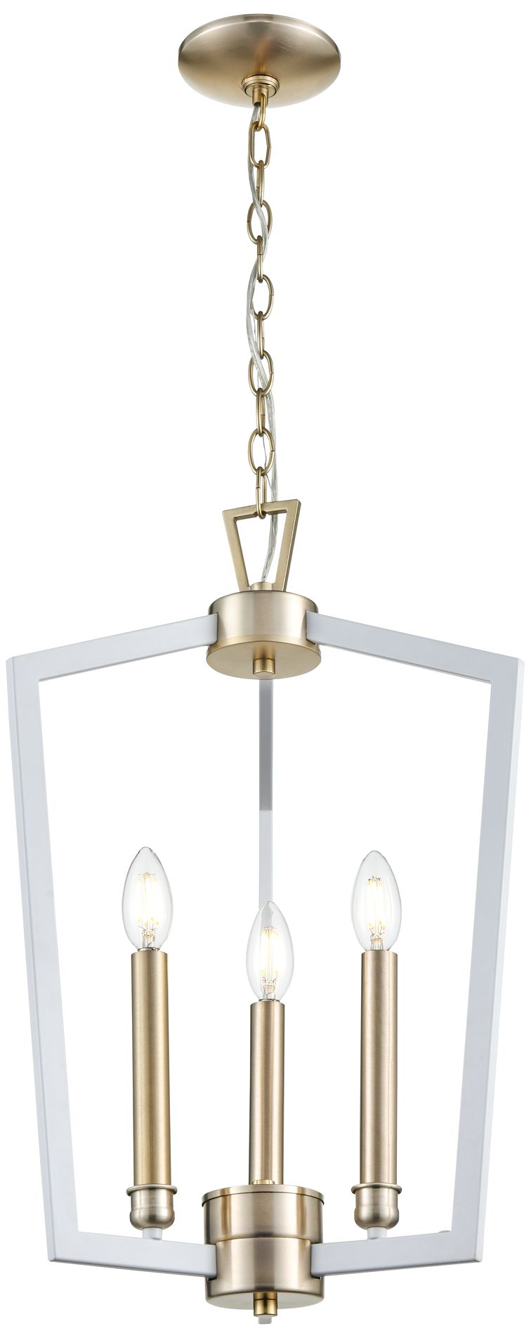 Image 2 Millennium Lighting Lizabeth 3-Light Pendant in White/Gold more views