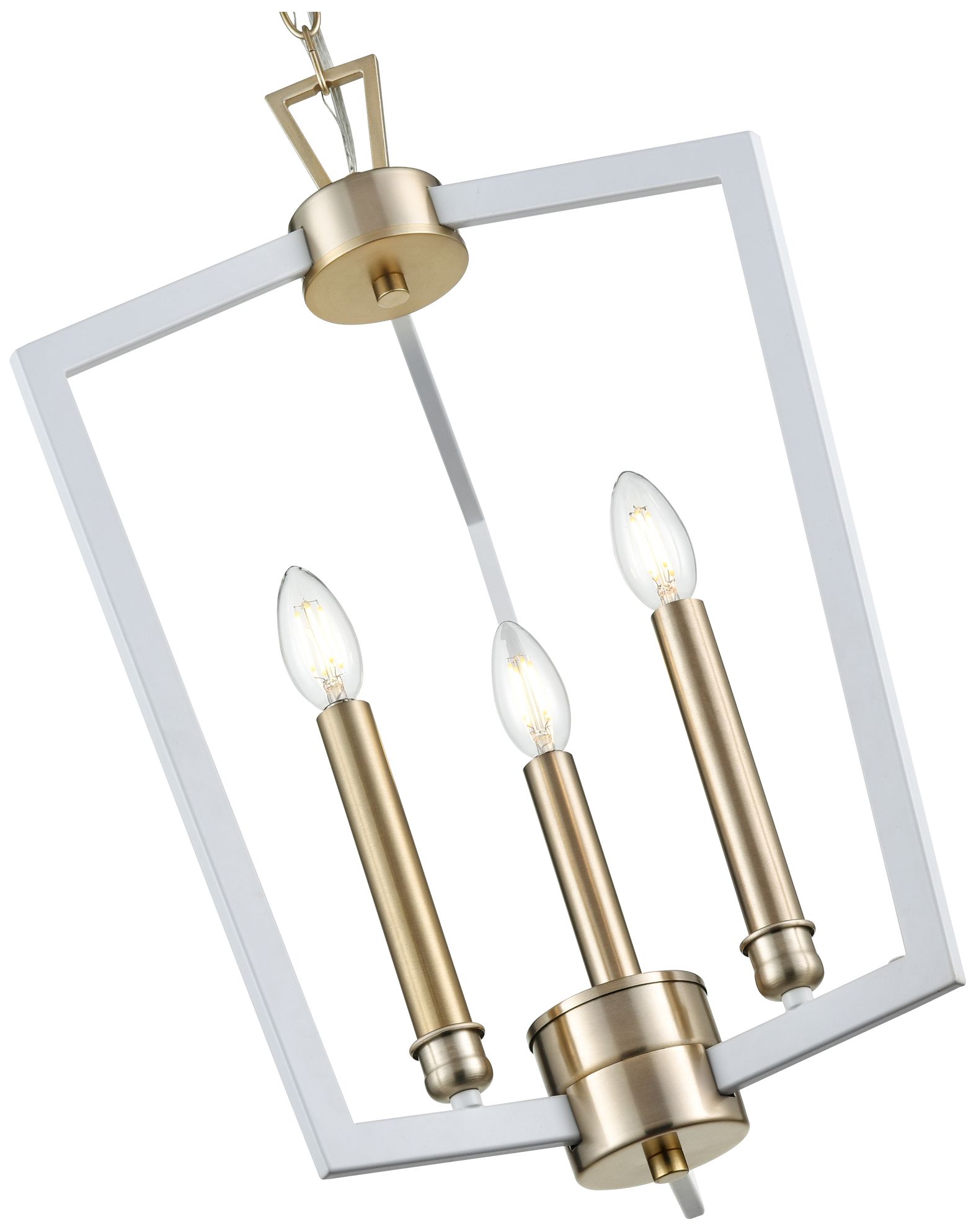 Image 3 Millennium Lighting Lizabeth 3-Light Pendant in White/Gold more views