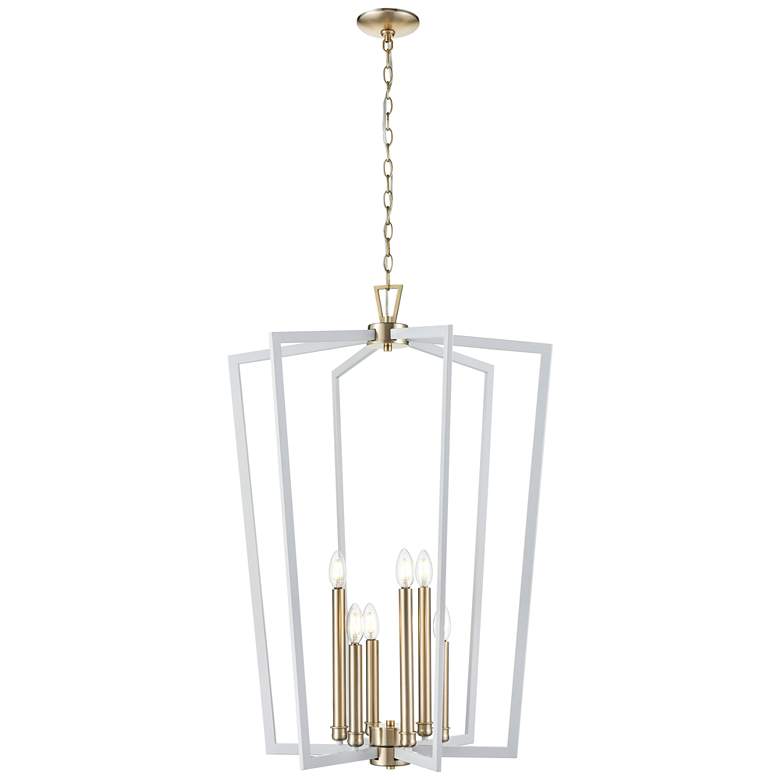 Image 1 Millennium Lighting Lizabeth 6-Light Pendant in White/Gold