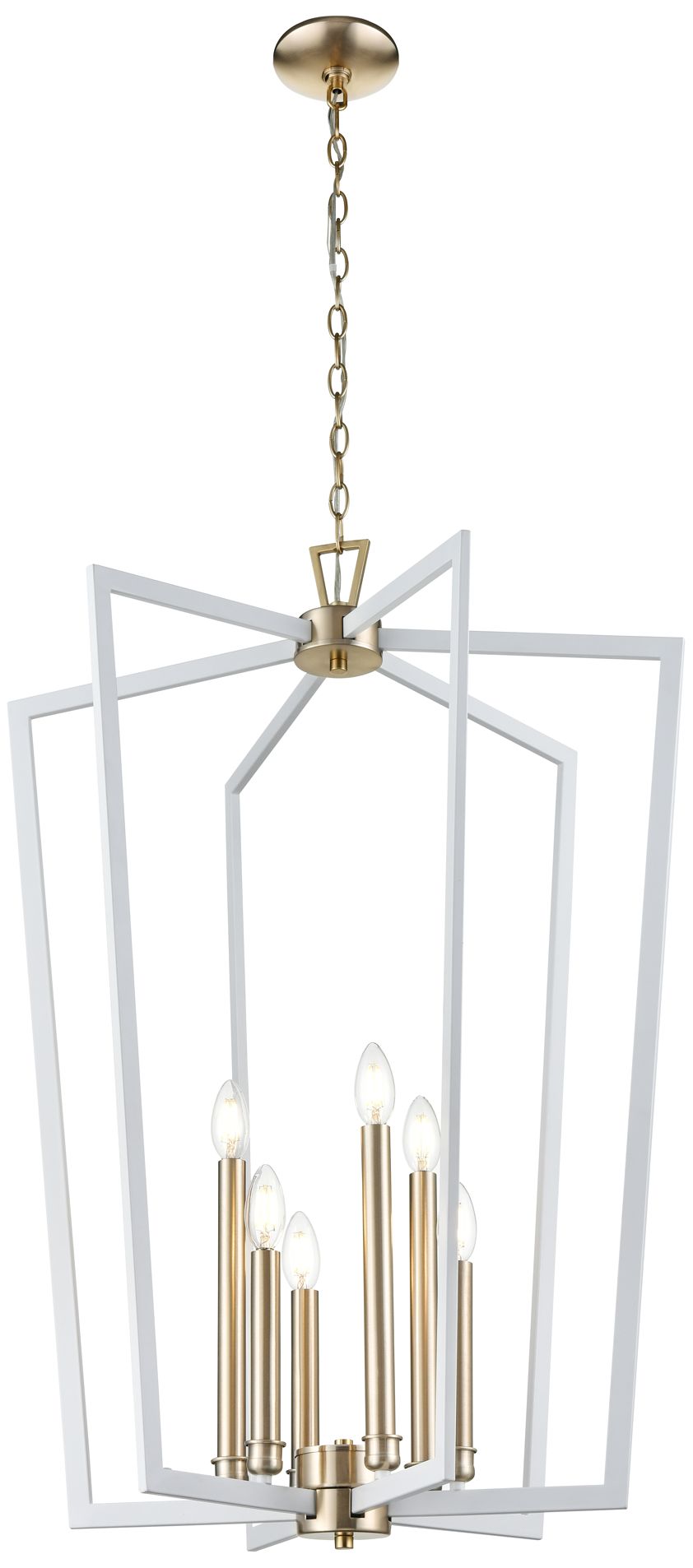 Image 2 Millennium Lighting Lizabeth 6-Light Pendant in White/Gold more views