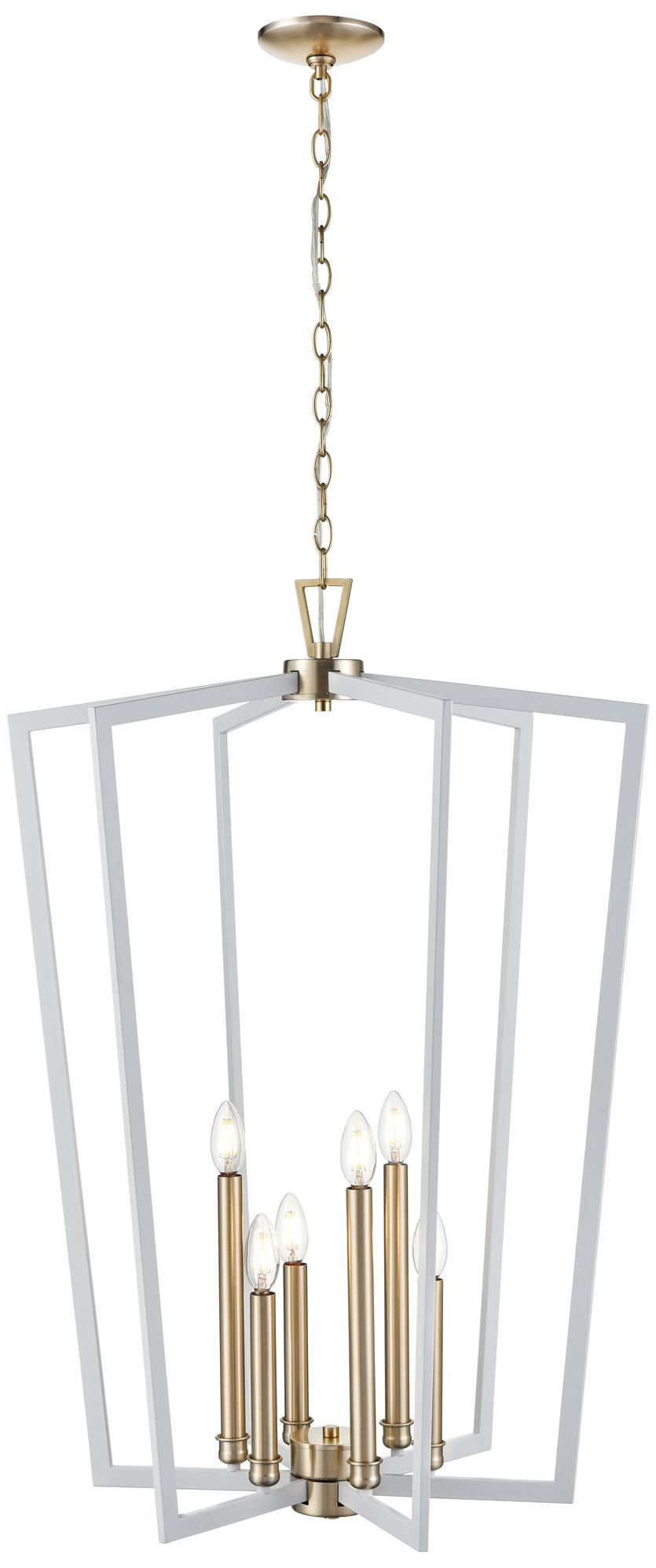 Image 3 Millennium Lighting Lizabeth 6-Light Pendant in White/Gold more views