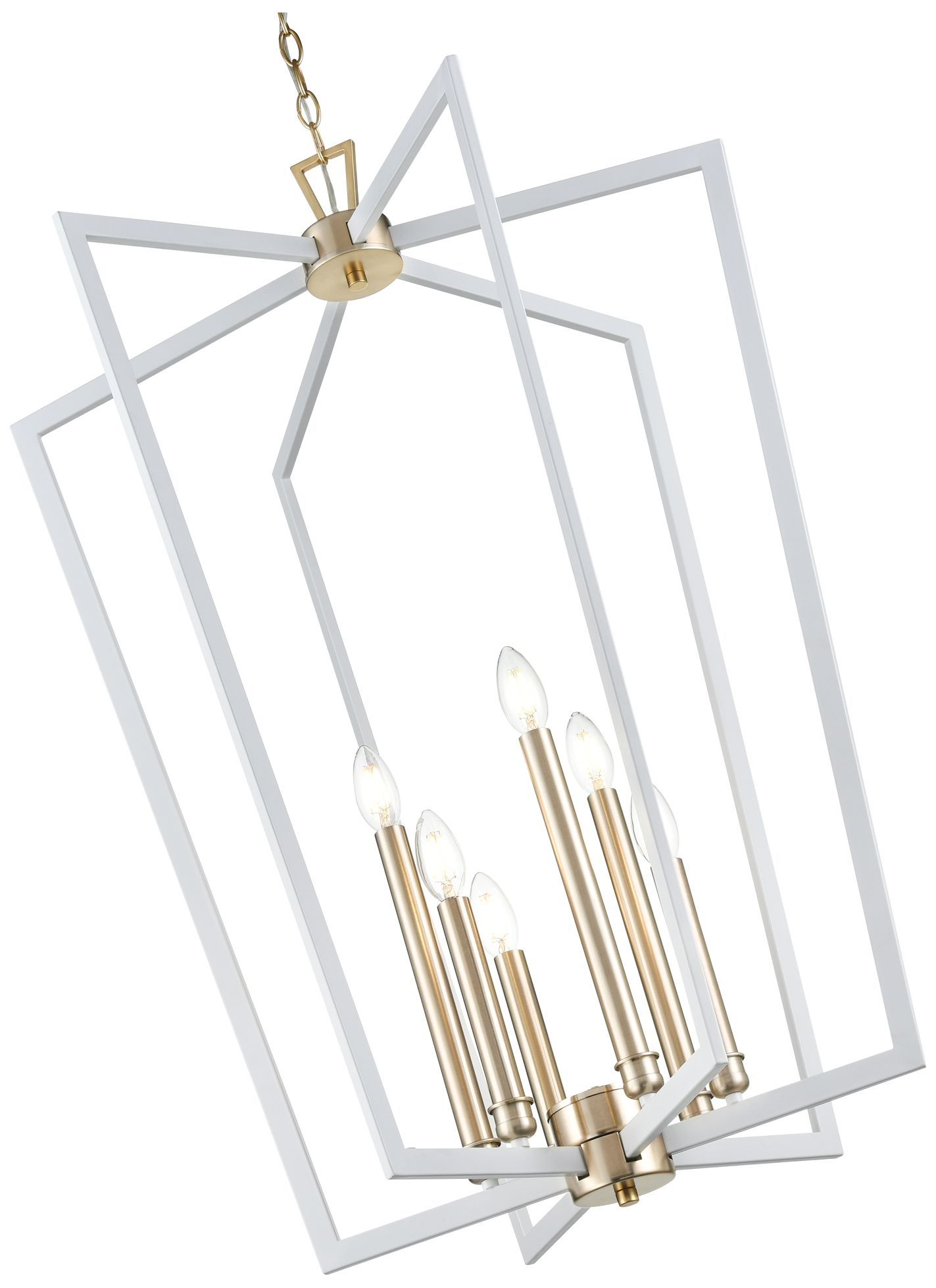 Image 4 Millennium Lighting Lizabeth 6-Light Pendant in White/Gold more views