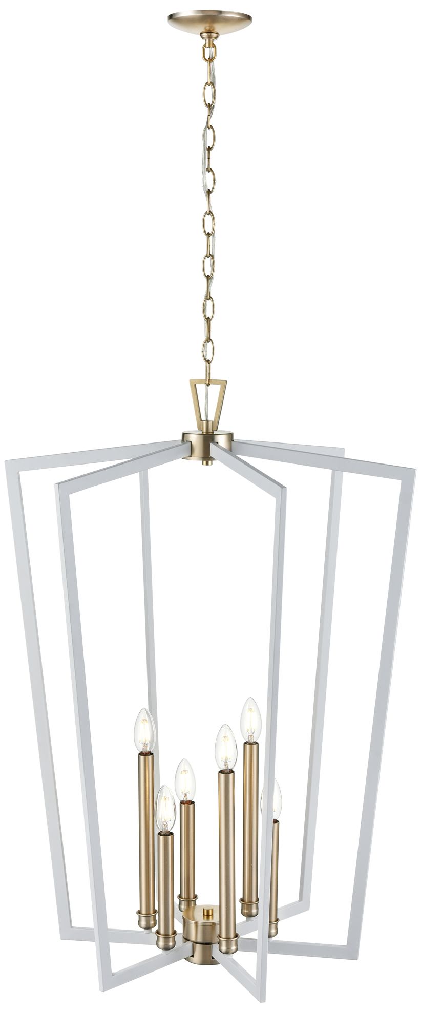Image 5 Millennium Lighting Lizabeth 6-Light Pendant in White/Gold more views