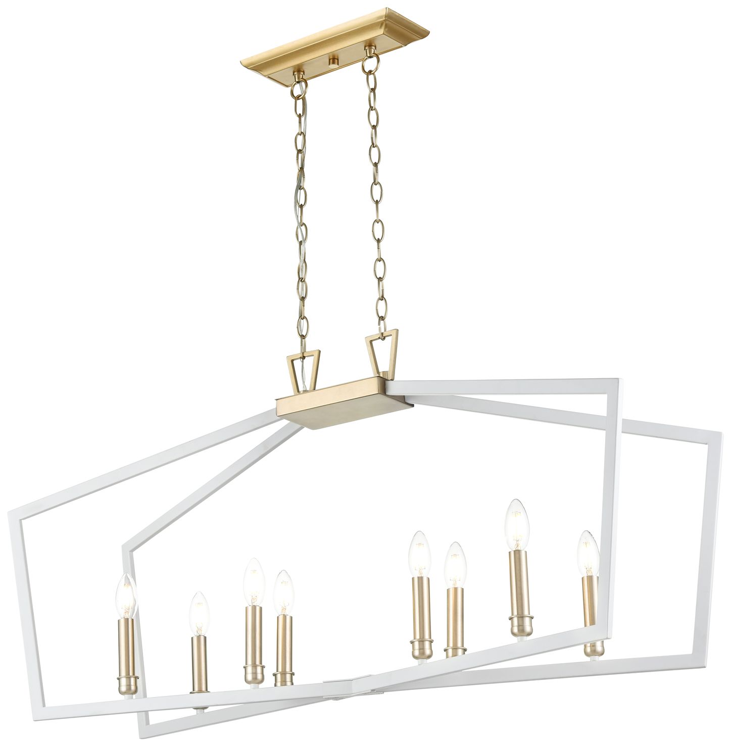 Image 2 Millennium Lighting Lizabeth 8-Light Pendant in White/Gold more views