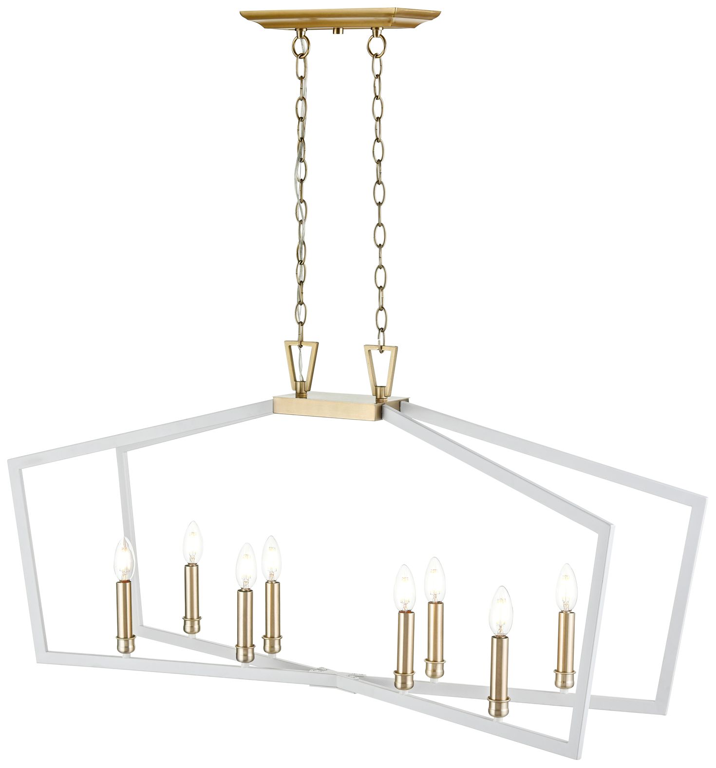 Image 3 Millennium Lighting Lizabeth 8-Light Pendant in White/Gold more views