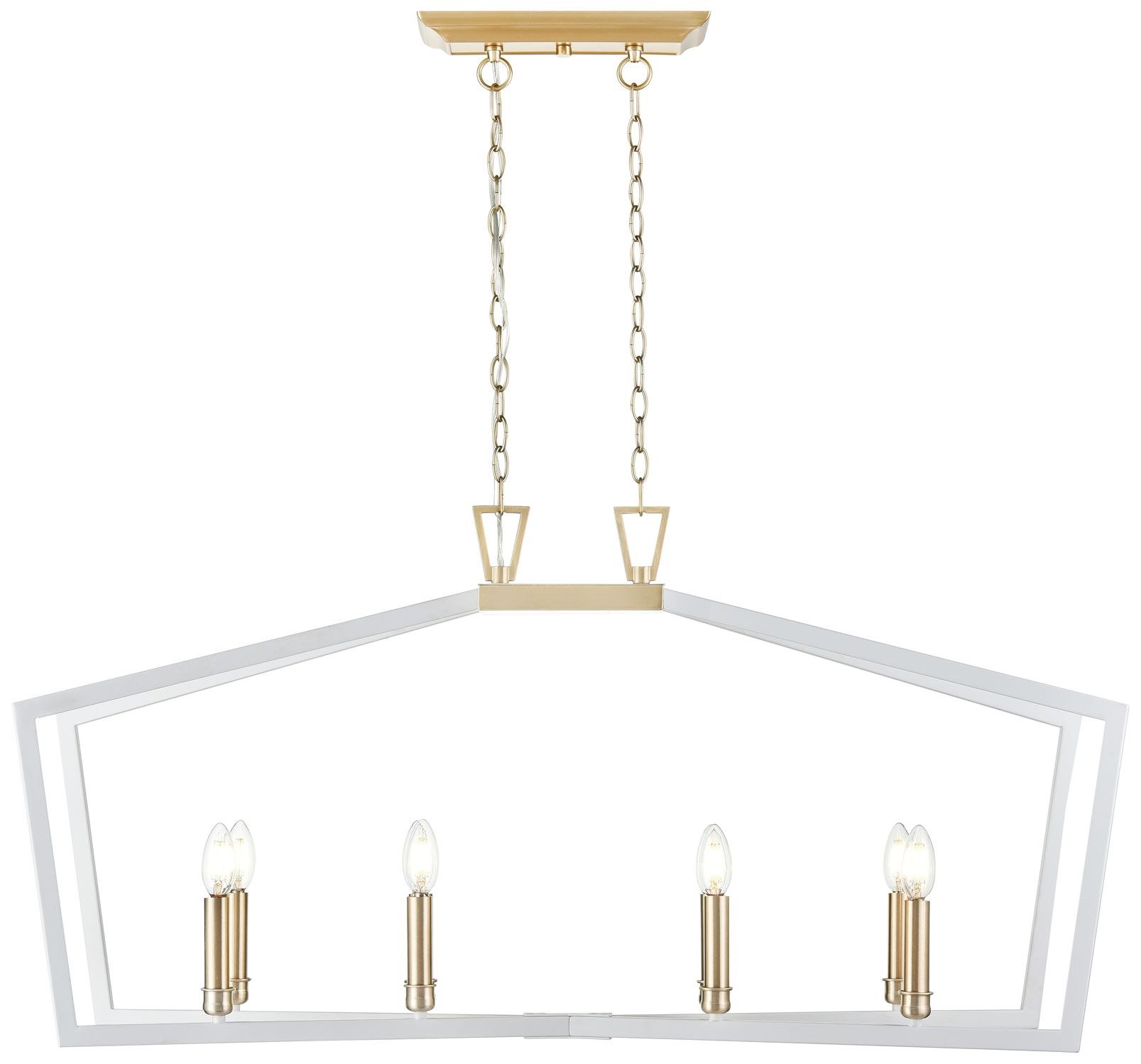Image 4 Millennium Lighting Lizabeth 8-Light Pendant in White/Gold more views