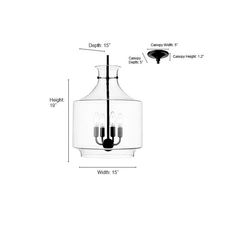 Image 6 Millennium Lighting Mahannah 4-Light Pendant in Matte Black more views