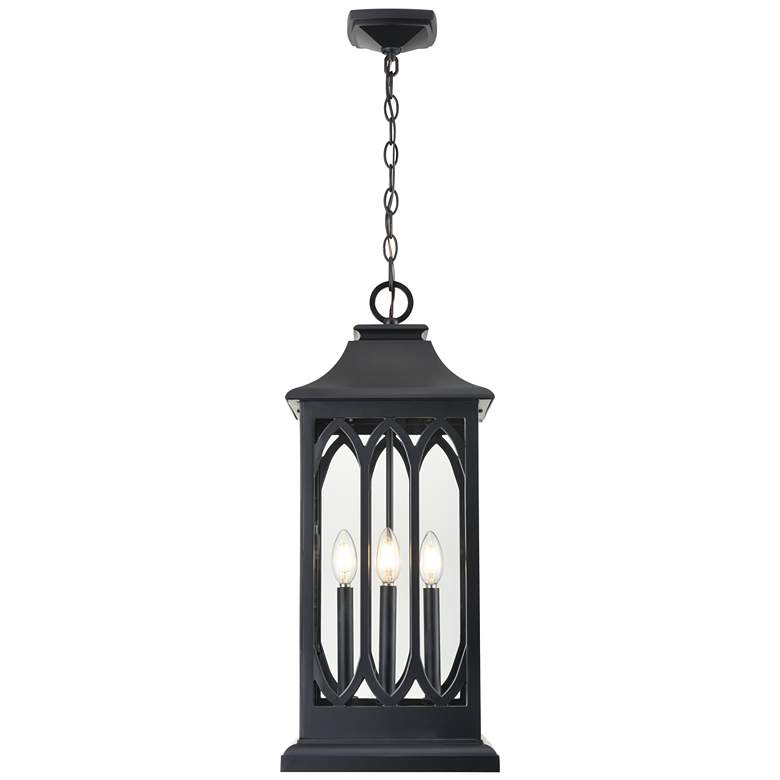 Image 1 Millennium Lighting Mallorey 3-Light Outdoor Pendant in Powder Coated Black