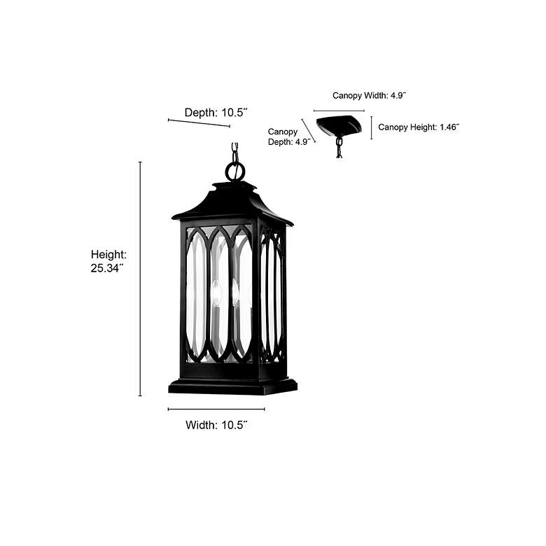 Image 6 Millennium Lighting Mallorey 3-Light Outdoor Pendant in Powder Coated Black more views