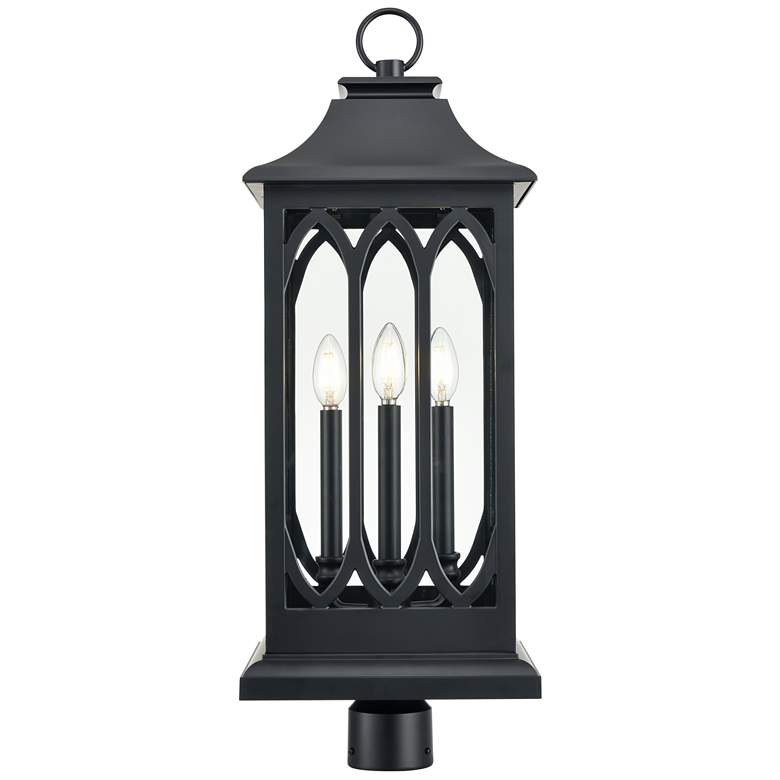 Image 1 Millennium Lighting Mallorey 3-Light Outdoor Post Light in Black