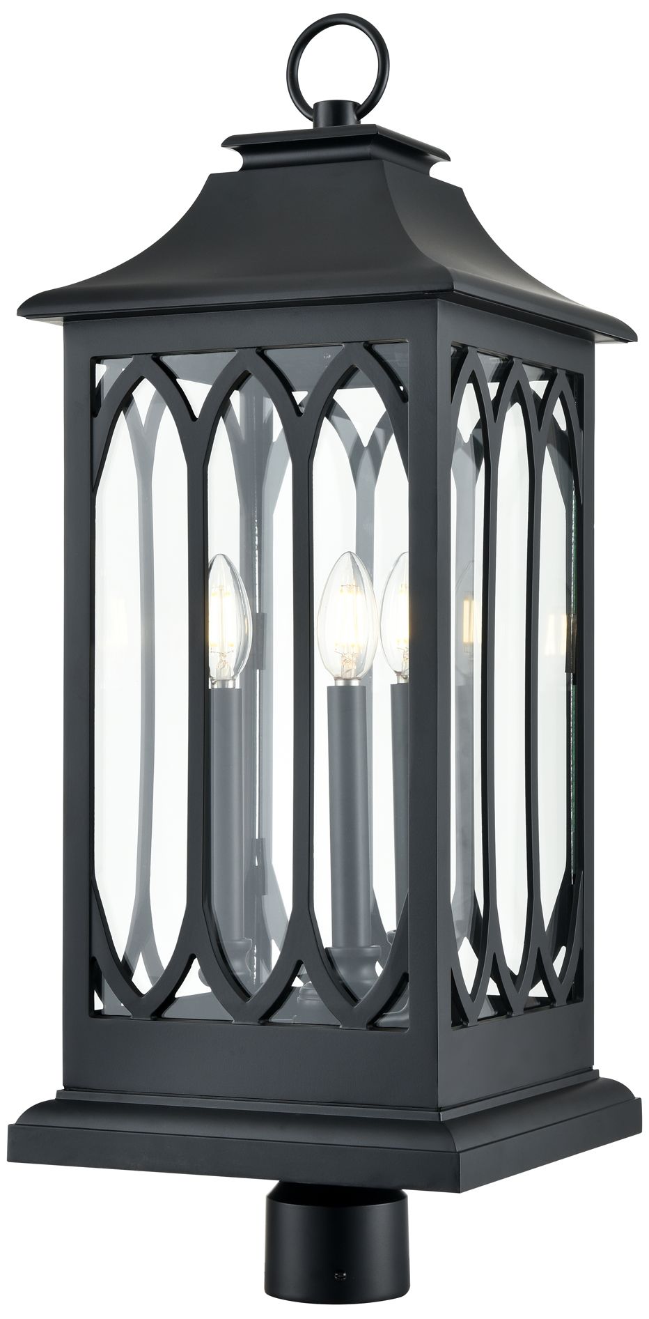Image 2 Millennium Lighting Mallorey 3-Light Outdoor Post Light in Black more views