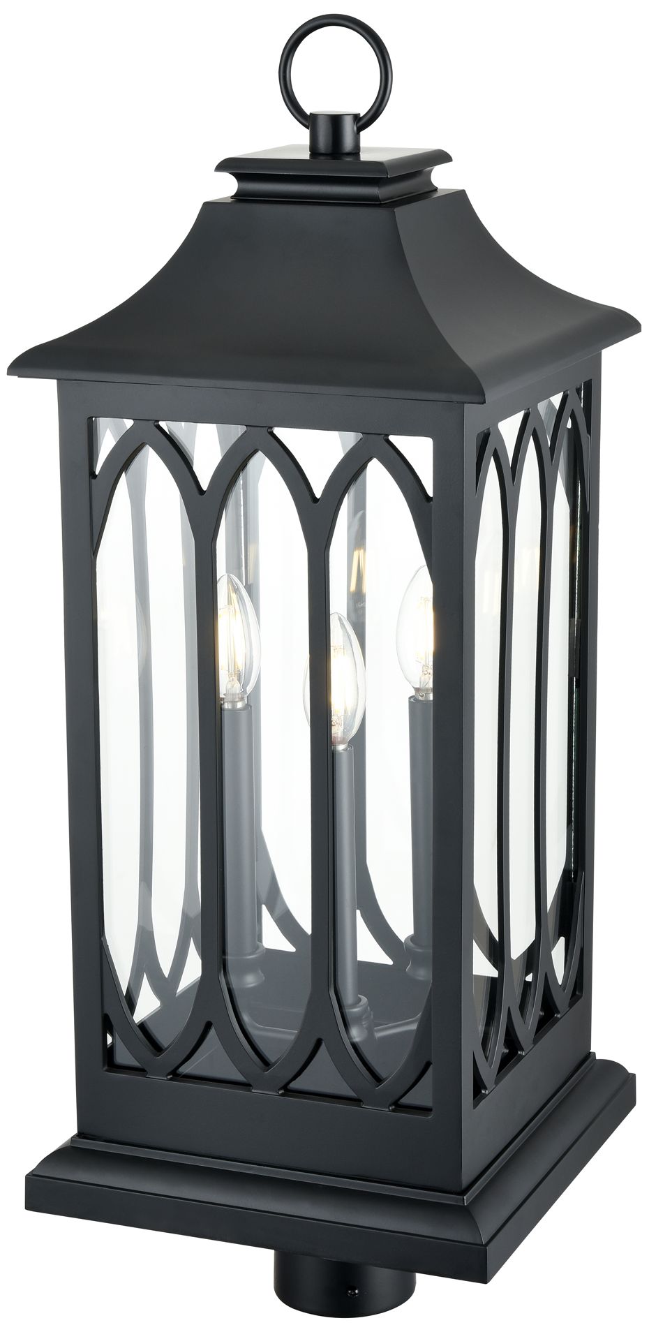 Image 3 Millennium Lighting Mallorey 3-Light Outdoor Post Light in Black more views