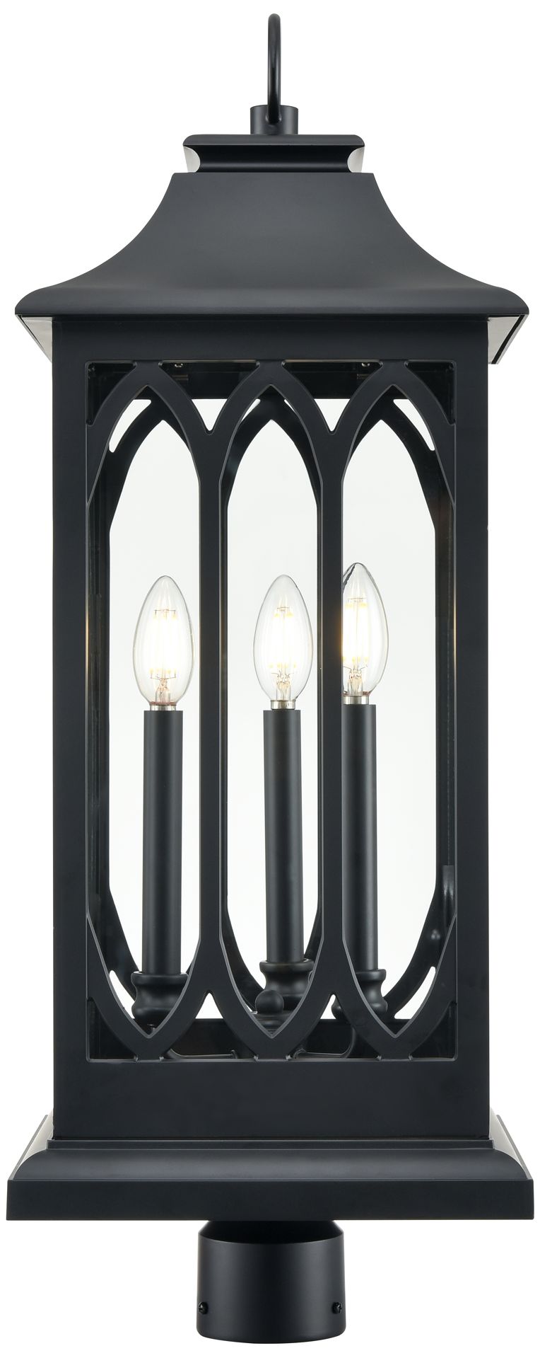 Image 4 Millennium Lighting Mallorey 3-Light Outdoor Post Light in Black more views