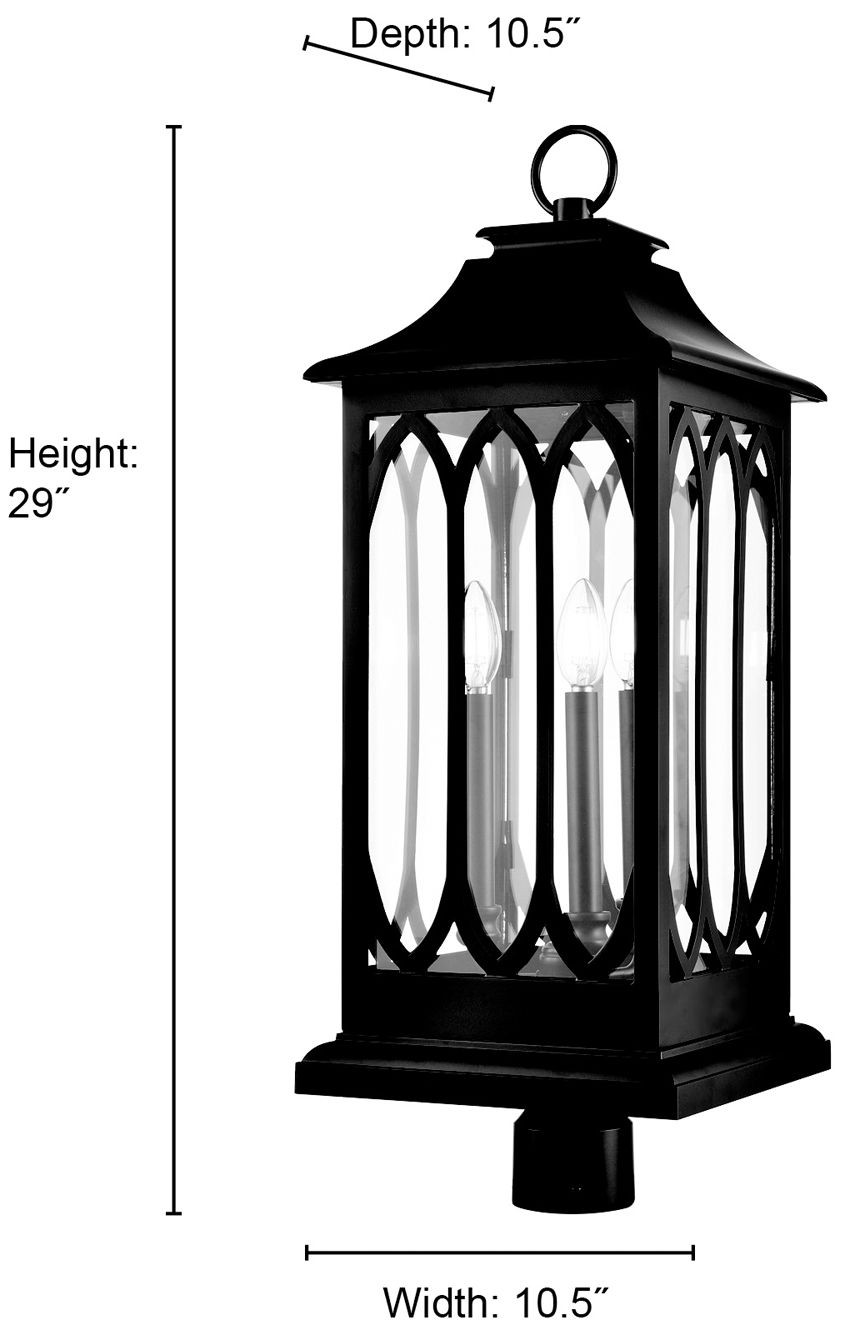Image 6 Millennium Lighting Mallorey 3-Light Outdoor Post Light in Black more views