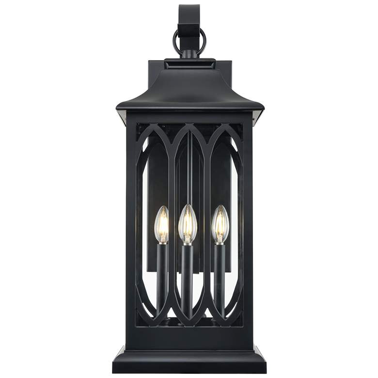 Image 1 Millennium Lighting Mallorey 3-Light Outdoor Wall Sconce in Black