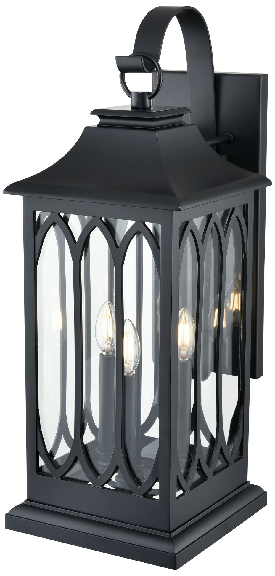 Image 4 Millennium Lighting Mallorey 3-Light Outdoor Wall Sconce in Black more views