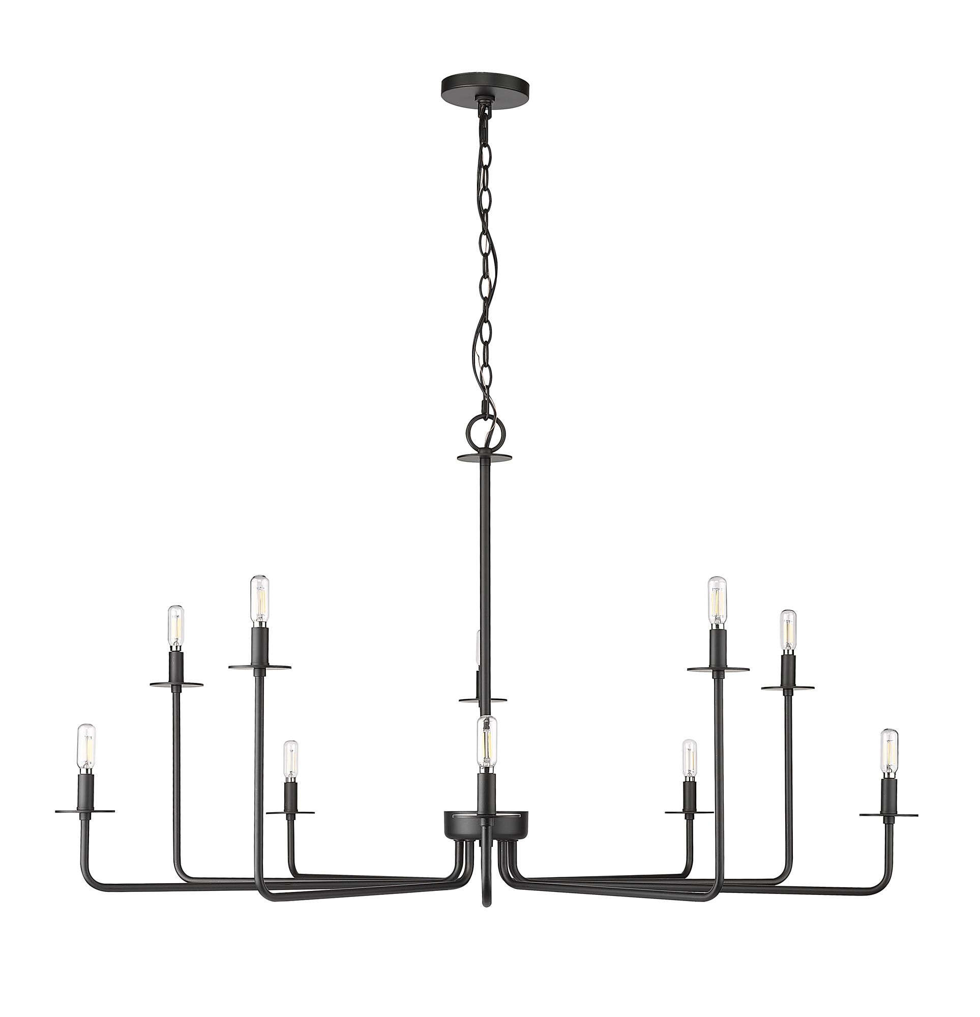Image 2 Millennium Lighting Marceline 10-Light Chandelier in Matte Black more views