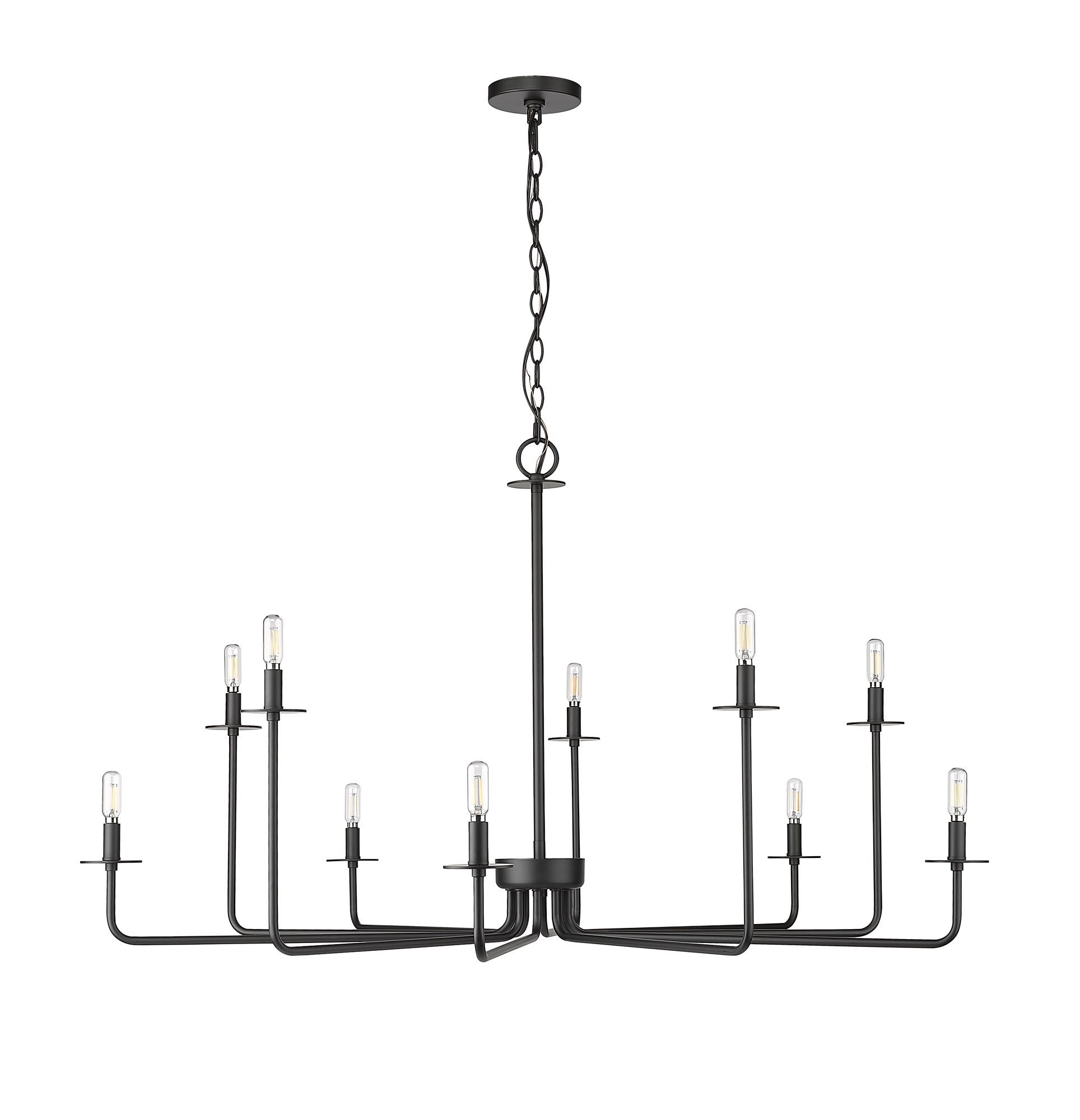 Image 3 Millennium Lighting Marceline 10-Light Chandelier in Matte Black more views