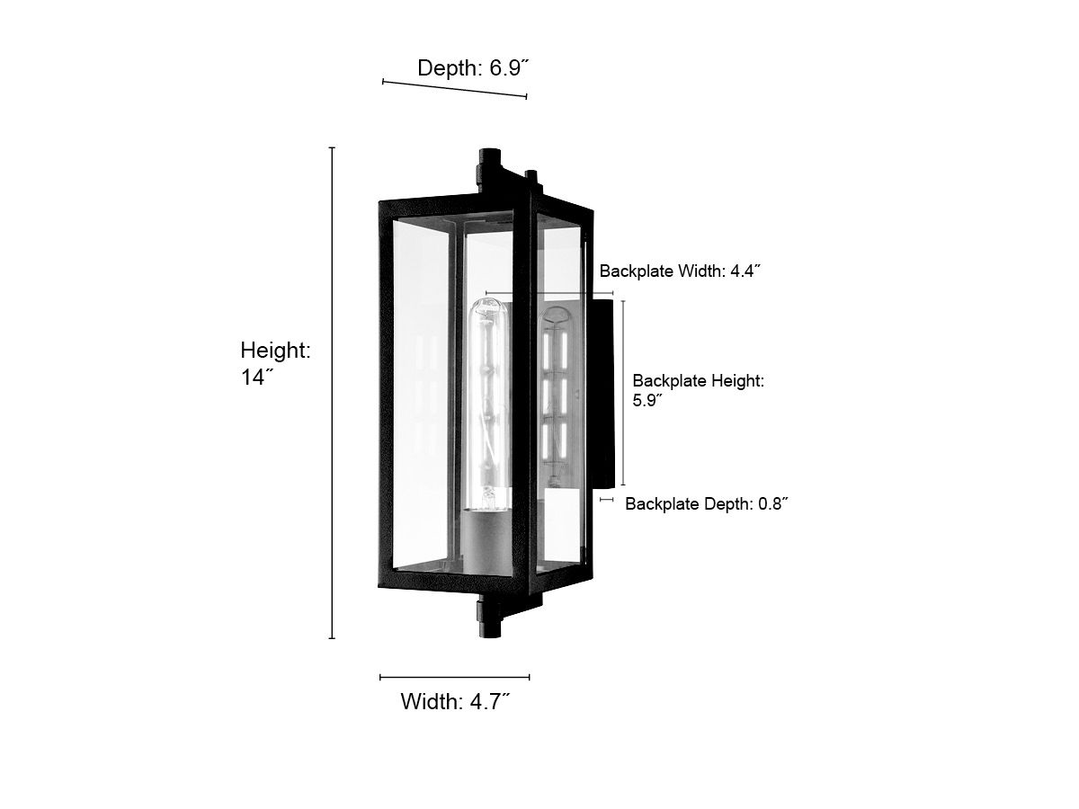Image 6 Millennium Lighting Messi 1-Light Textured Black Outdoor Wall Sconce more views