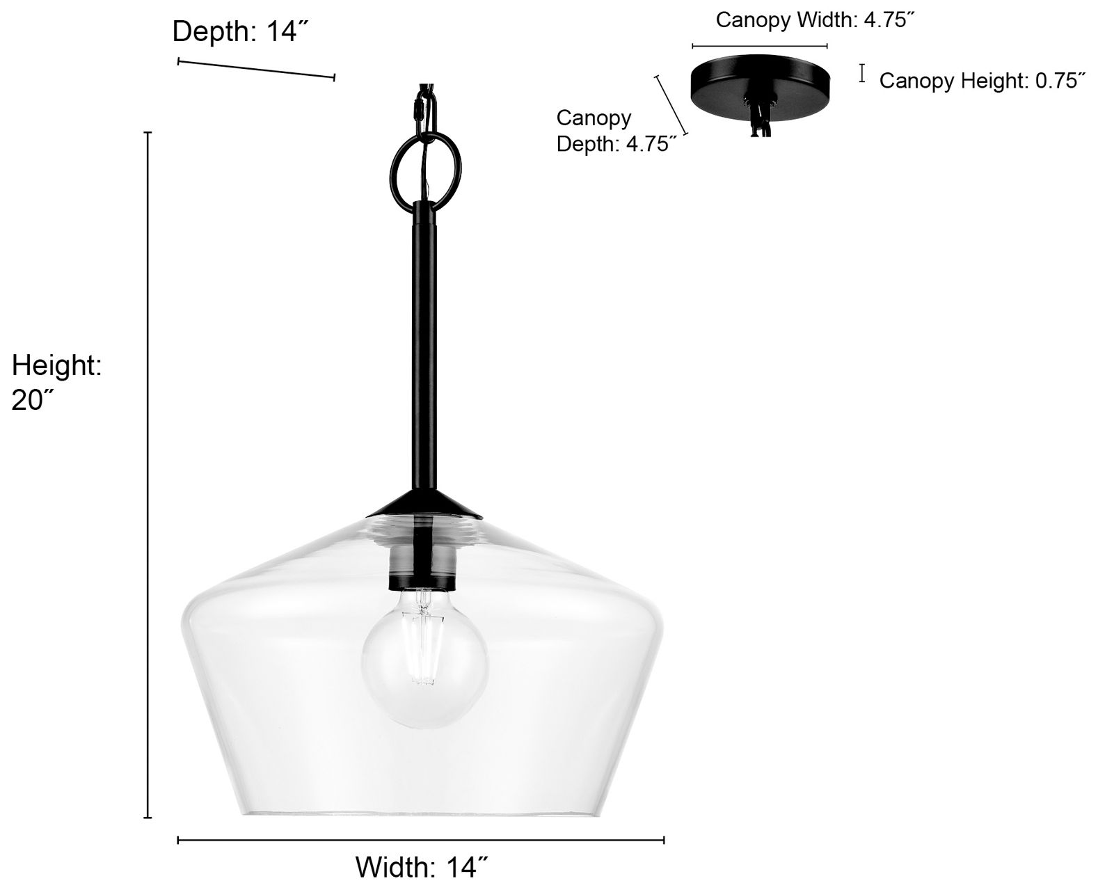 Millennium Lighting Morbelle 1-Light Pendant in Matte Black