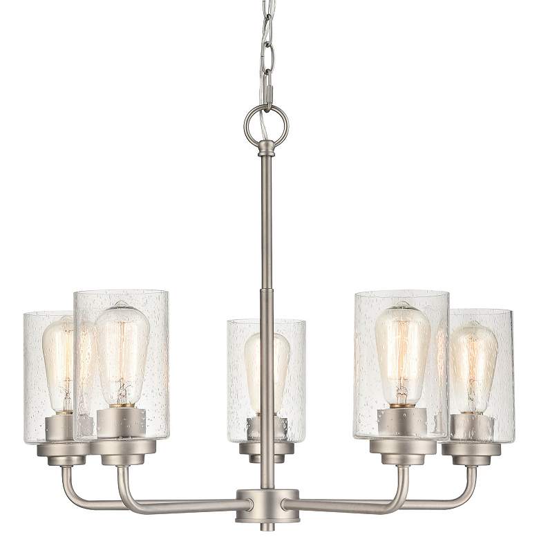 Image 1 Millennium Lighting Moven 5 Light Chandelier Fixture in Satin Nickel
