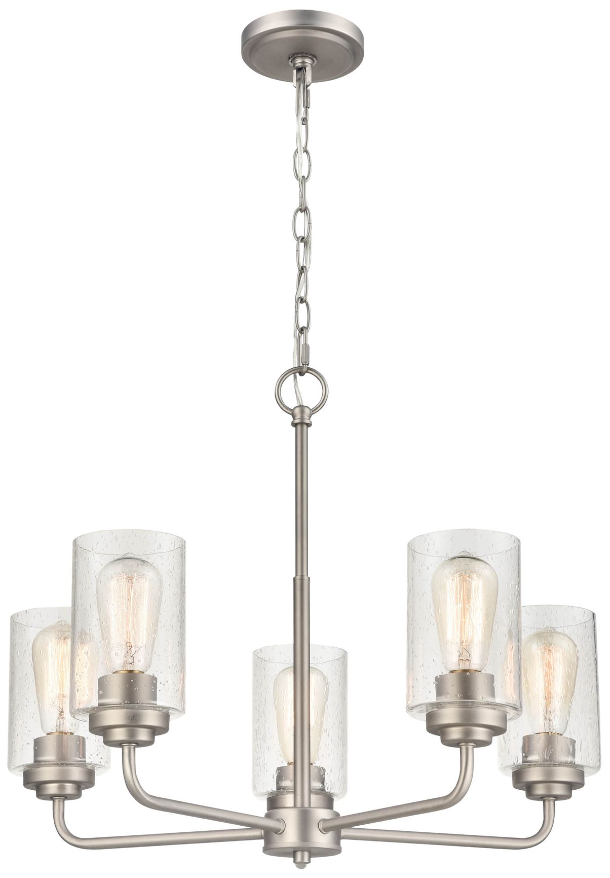 Image 2 Millennium Lighting Moven 5 Light Chandelier Fixture in Satin Nickel more views