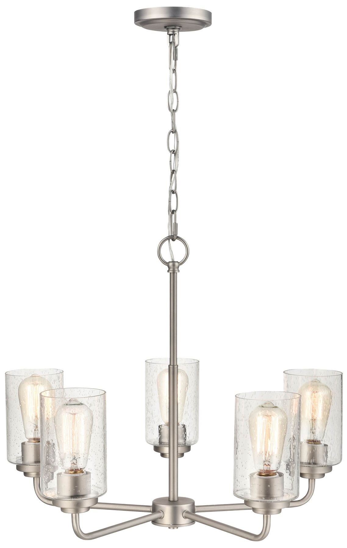 Image 3 Millennium Lighting Moven 5 Light Chandelier Fixture in Satin Nickel more views