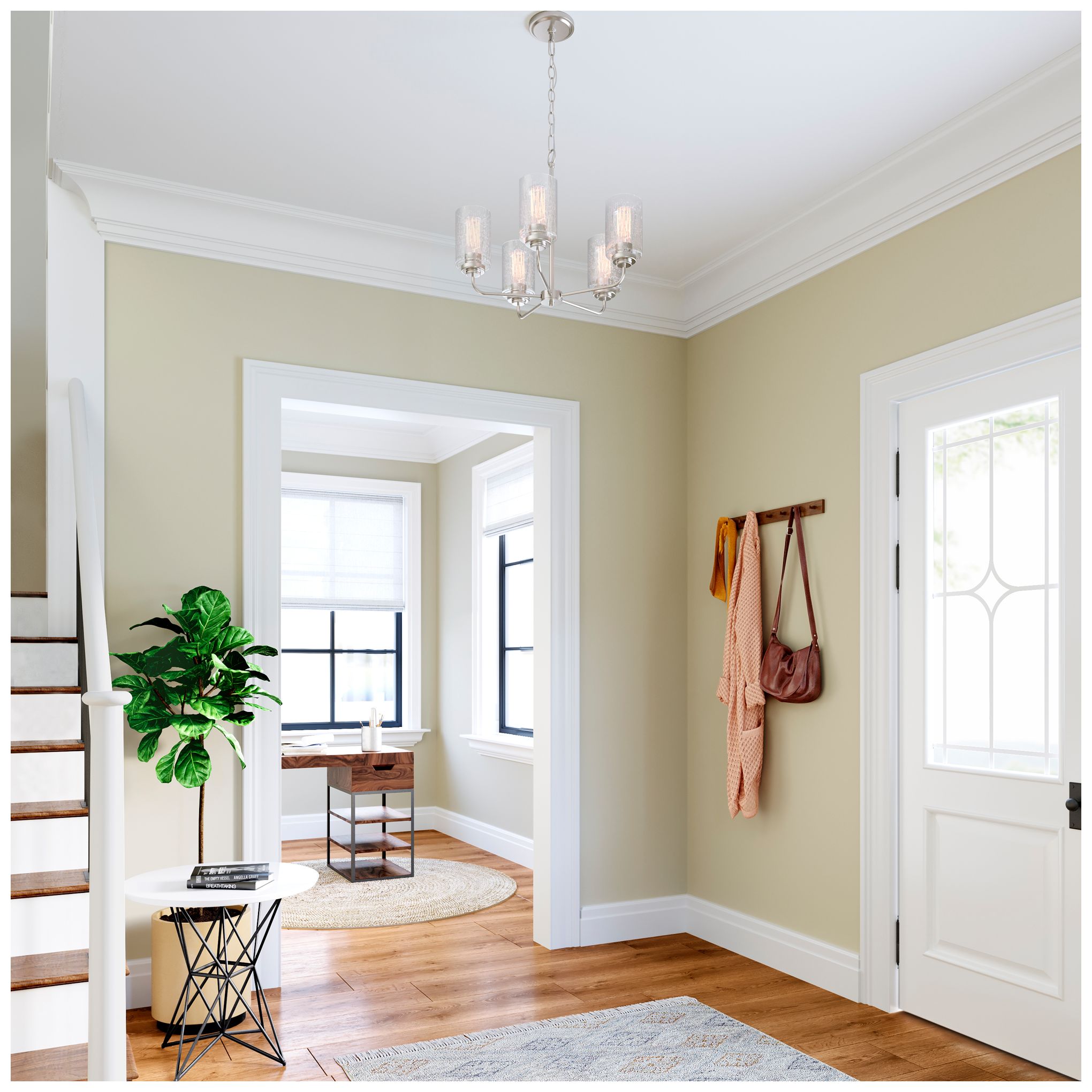 Image 5 Millennium Lighting Moven 5 Light Chandelier Fixture in Satin Nickel more views