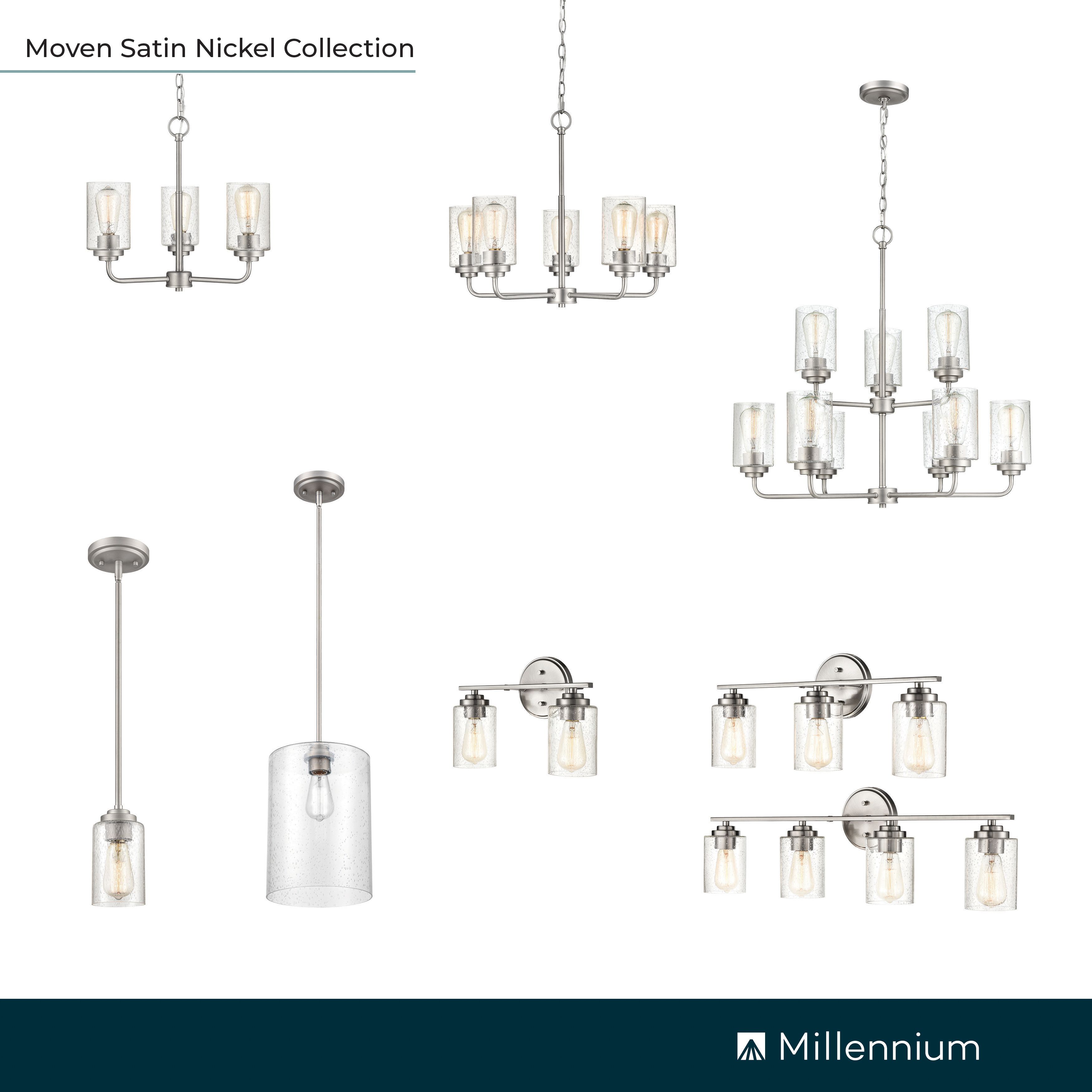 Millennium Lighting Moven 5 Light Chandelier Fixture in Satin Nickel