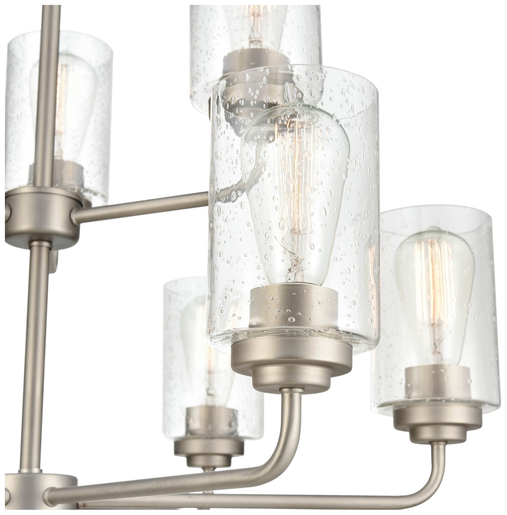 Image 4 Millennium Lighting Moven 9 Light Chandelier Fixture in Satin Nickel more views