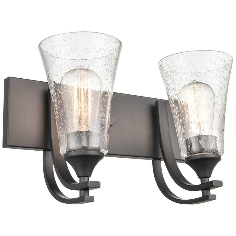 Image 1 Millennium Lighting Natalie 2 Light 14" Vanity Fixture in Matte Black