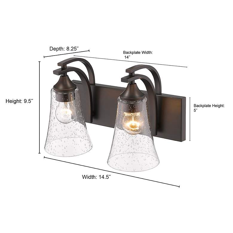 Image 3 Millennium Lighting Natalie 2 Light Vanity Fixture in Rubbed Bronze more views