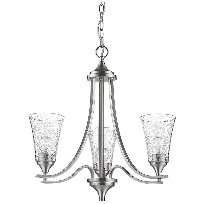 Image 1 Millennium Lighting Natalie 3 Light Chandelier in Satin Nickel