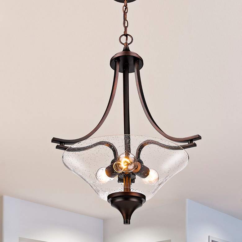 Image 2 Millennium Lighting Natalie 3 Light Pendant Fixture in Rubbed Bronze