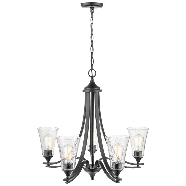 Image 1 Millennium Lighting Natalie 5 Light Chandelier Fixture in Matte Black