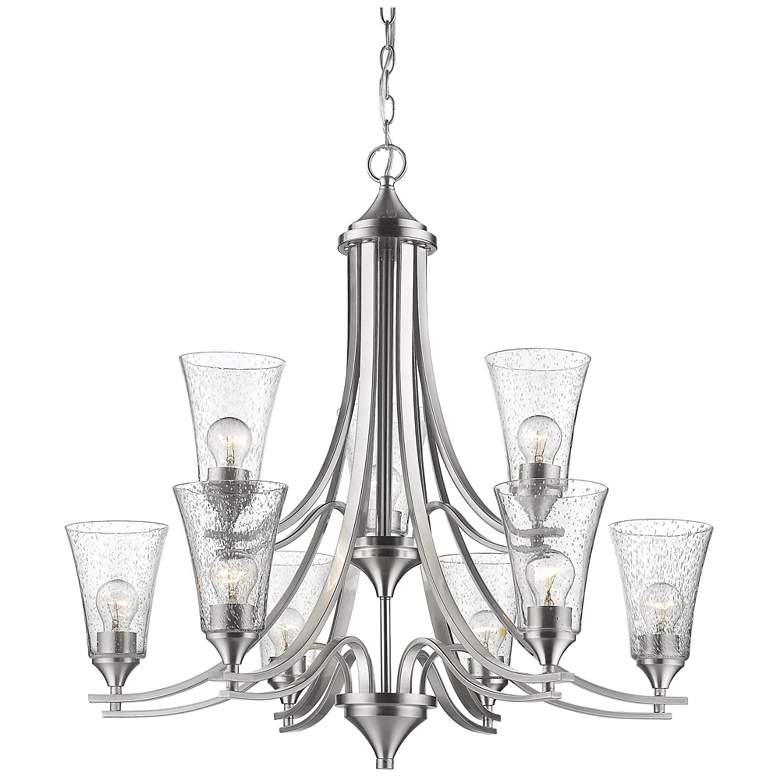 Image 1 Millennium Lighting Natalie 9 Light Chandelier Fixture Satin Nickel