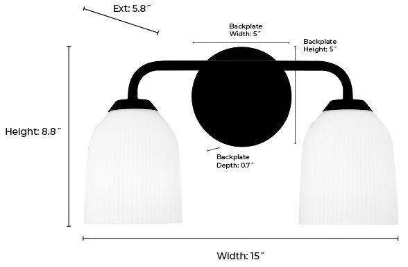 Image 7 Millennium Lighting Norah 2-Light Vanity Light in Brushed Nickel more views
