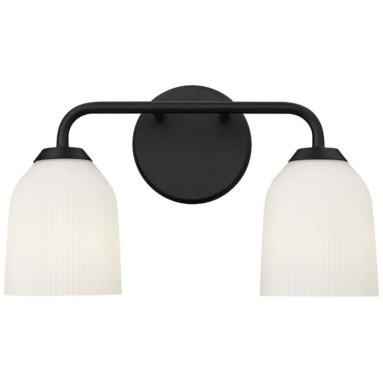 Image 1 Millennium Lighting Norah 2-Light Vanity Light in Matte Black