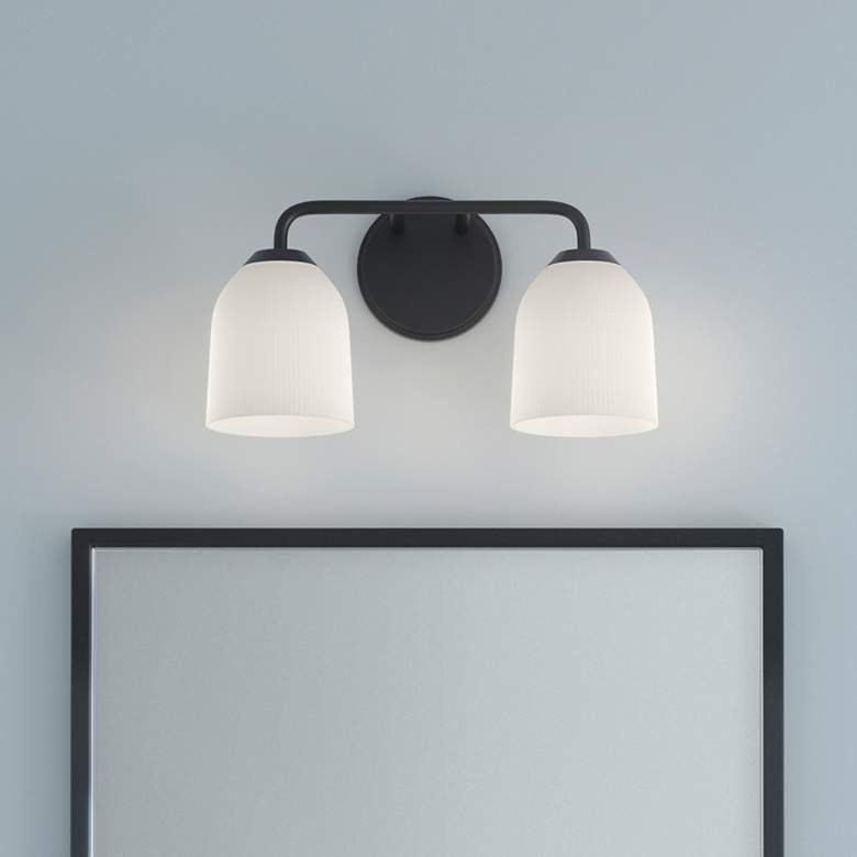Image 1 Millennium Lighting Norah 2-Light Vanity Light in Matte Black