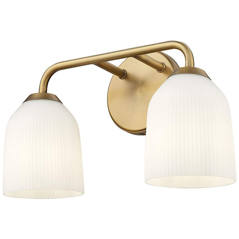 Image 4 Millennium Lighting Norah 2-Light Vanity Light in Vintage Brass more views