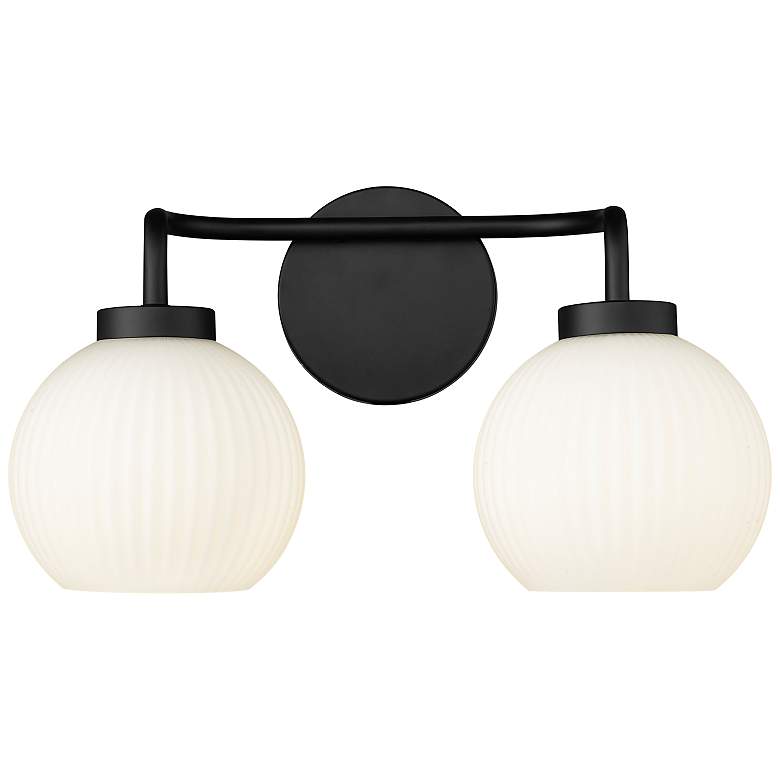 Image 2 Millennium Lighting Oprah 2-Light Vanity Light in Matte Black